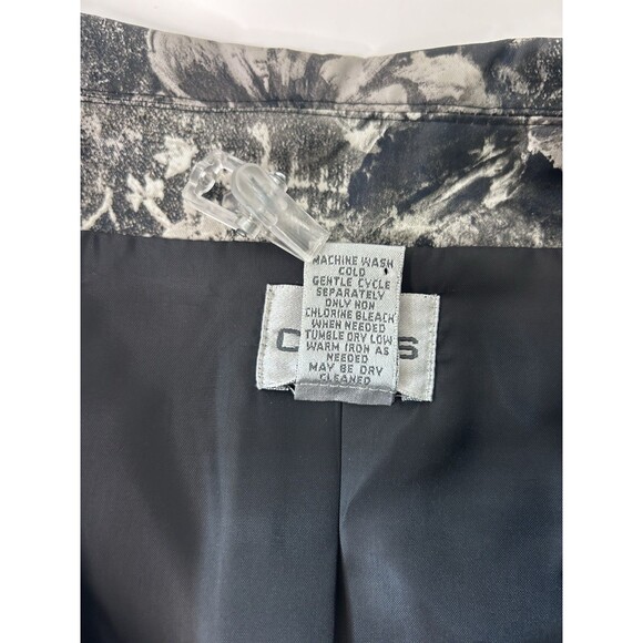 Chico’s Women Jacket Lined Snap Front Black And Beige Size 0 - Picture 6 of 7